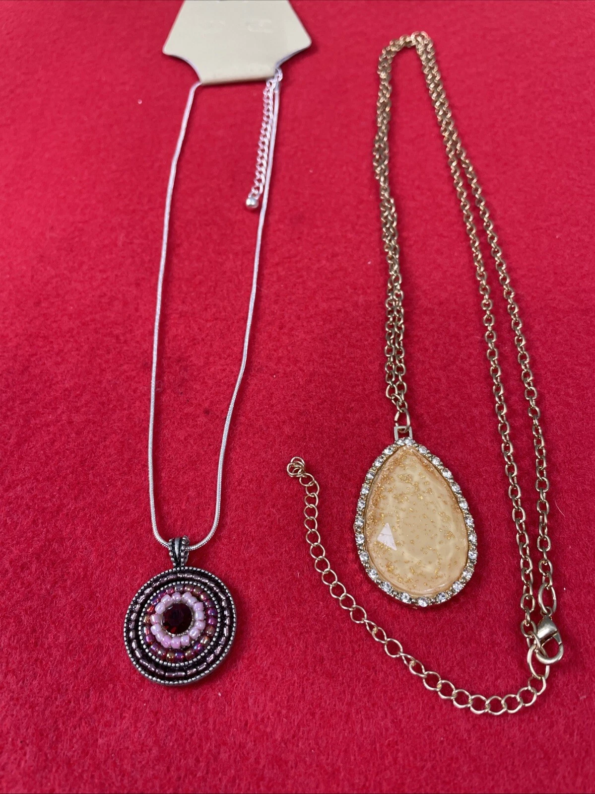 VETEMENTS Collana Moda classica e collana nuova fatta a mano tono oro con ciondolo glitter oro