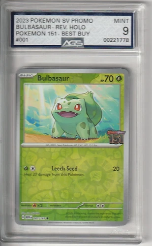 Pokemon Bulbasaur Best Buy Exclusive Stamp Promo S&V 151 001/165 AGS 9 MINT