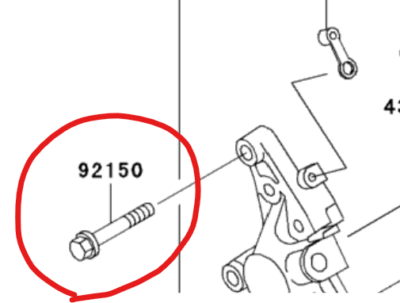 Kawasaki ZX7-R ZX7RR Titanium front brake caliper mounting bolts