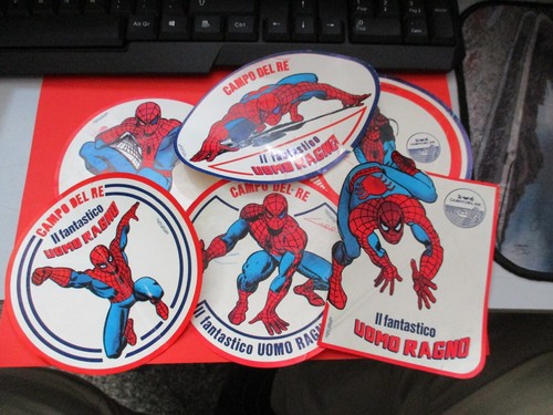 lot of 6 SPIDERMAN MAN advertising stickers KING'S FIELD licensed MARVEL - 1979