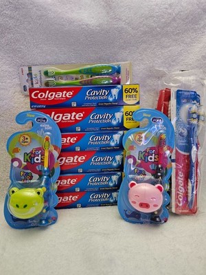 Colgate Oral Care Bundle   6 Toothpaste 4oz, 6 Soft Toothbrushes, Kids Brushes