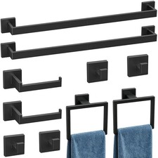Luxbaro Matte Black Bathroom Accessories Set, 26 Inch 10 Pieces