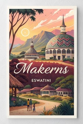Exotic Malkerns Eswatini Travel Poster - African Scenic Beauty Print A1-A4 Poste