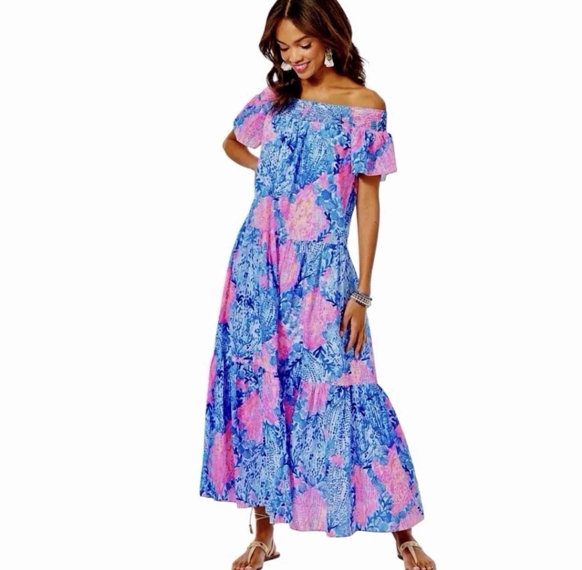 ebay floral maxi dress Romantic Floral Maxi Dress French Spring Elegance