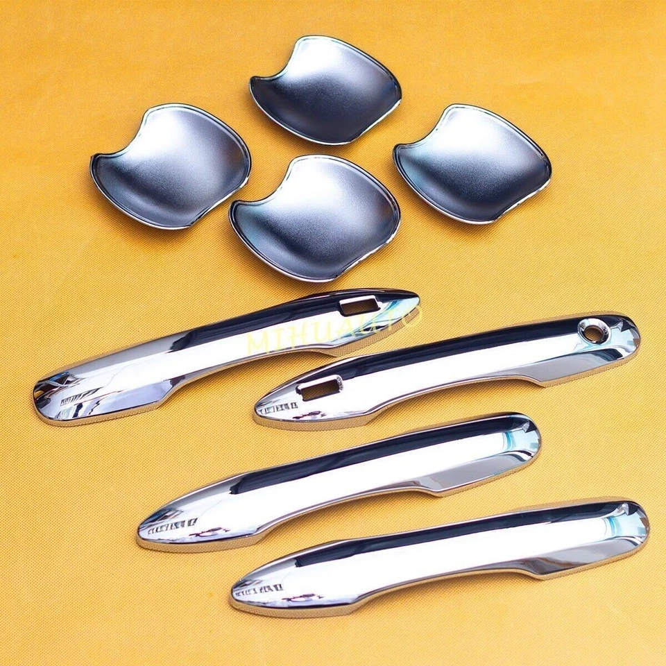 Cubierta de tira de manija de puerta cromada + embellecedores de taza de cuenco para Toyota Yaris Cross 2021-2025 Foto 2 de 4