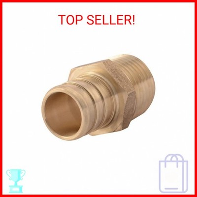 Brass Crimp Male Adapter 3/4 x 1/2 Inch for PEX Plumbing - MNPT