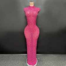 Elegant Luxury Crystal Party Dresses Birthday Dress Bride Diamond Long Prom Gown