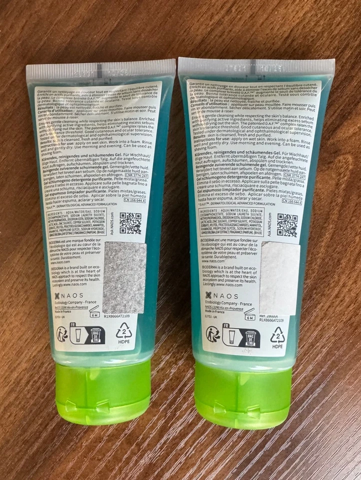 Paquete de 2-Moussant Gel Bioderma Sébium 100 ml/3,4 fl. oz.-Espuma Limpiadora Purificante Foto 2 de 2