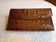 Brahmin Wallet Crocco Metallic Washed Pecan Melbourne. Excellent Condition