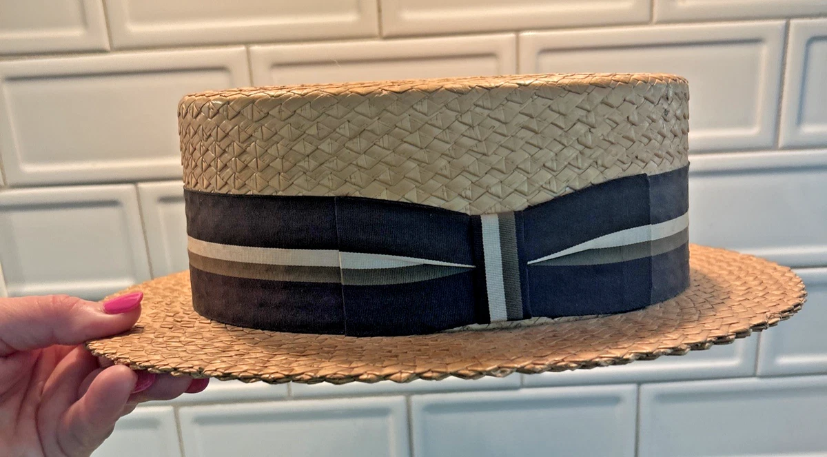 vintage straw boater hat products for sale | eBay