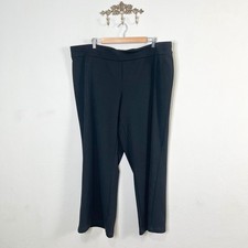 Lane Bryant Modern Knit Pants Black Petite 22/24 Straight Leg Elastic Waist NWT