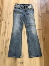 Judy Blue Jeans Boot Cut Button Fly Women's 7/28 Mid Rise Stretch JB82551MD