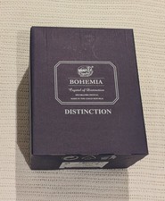 Vintage NOS Bohemia Crystal "Distinction" Champagne Flutes Set of 6 Boxed 220ml