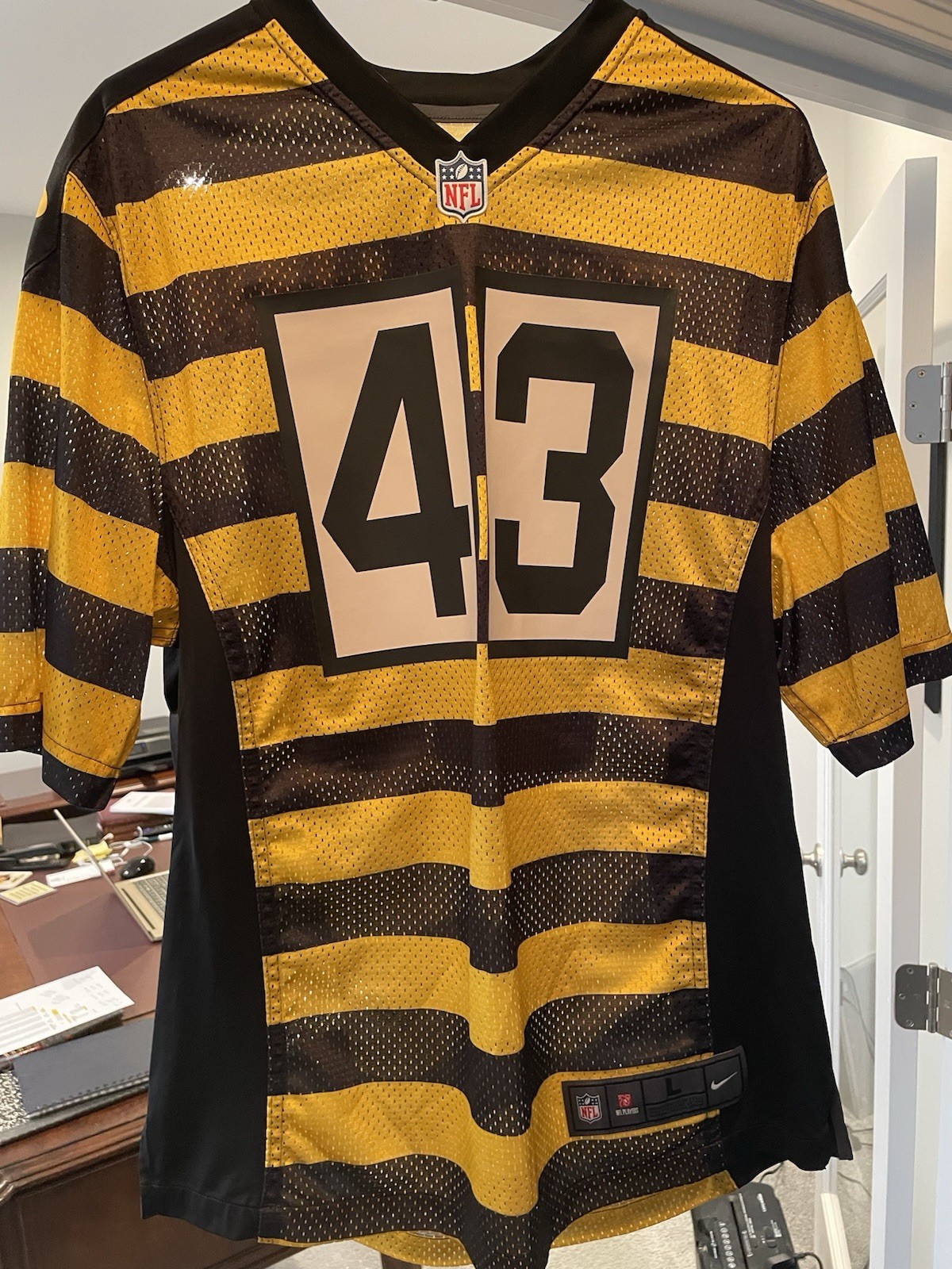 Pittsburgh Steelers Troy Polamalu #43 Football Jersey. Throwback Nike