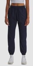 Reebok Womens Blue Pull-On Logo Woven Track Pants Size L