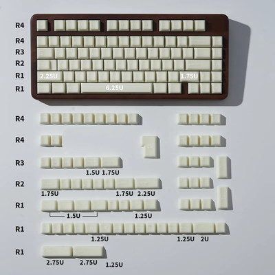 164 Keys Blue Translucent Keycap Set PBT Double Shot Cherry Profile Alice