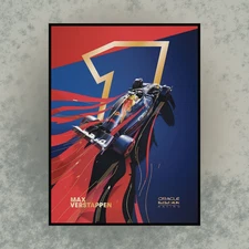 Max Verstappen F1 Poster | Red Bull Racing RB20 Print | Formula 1 Wall Art