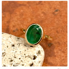 Natural Emerald Ring 925 Sterling Siver Ring Handmade Ring Wedding Ring