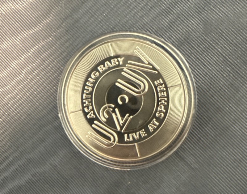 U2 Achtung Baby U2 Silver Coin Las Vegas 2023-24 VIP Music Collectible Concert