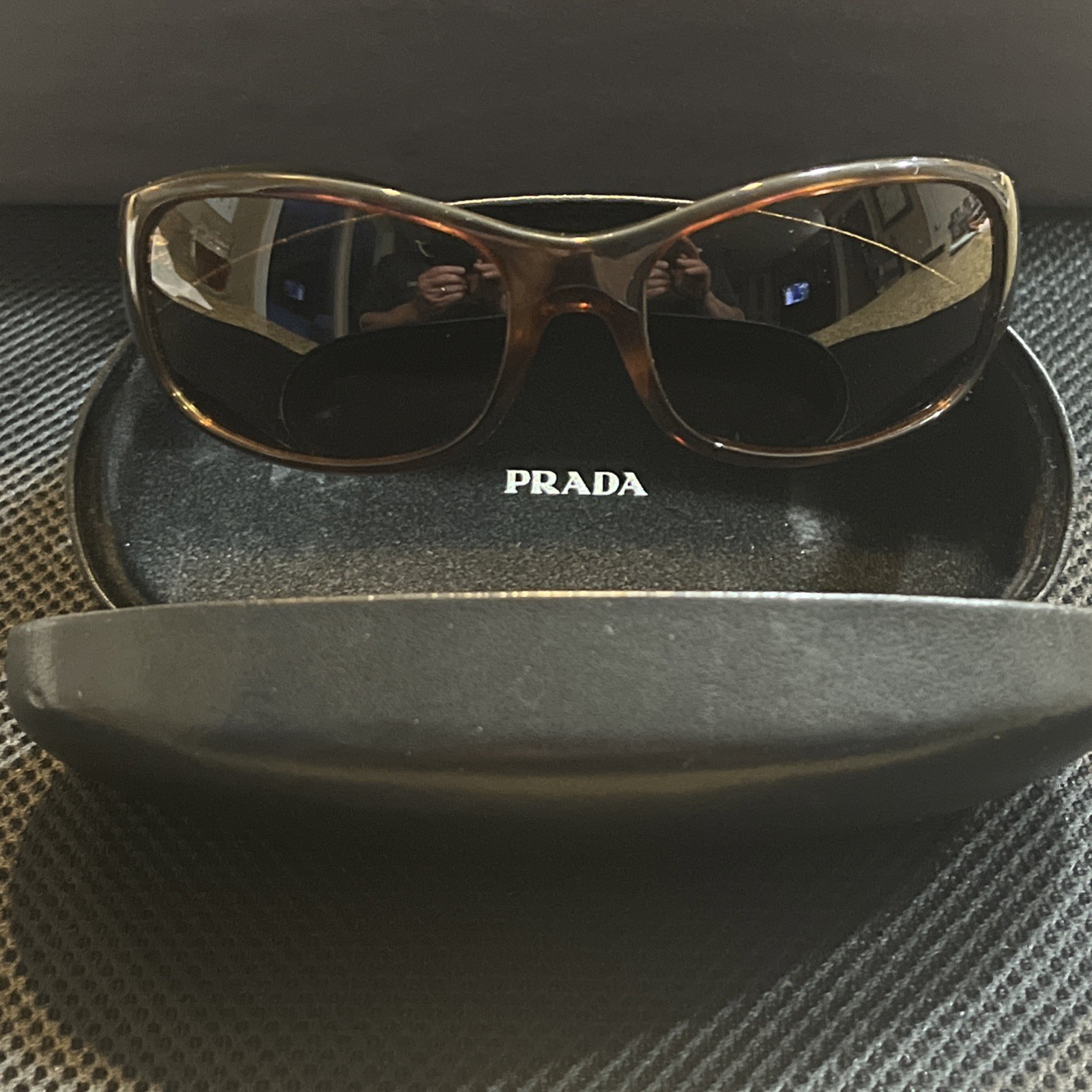 PRADA Tortoise Sunglasses SPR12 Shell Shield Styl… - image 1