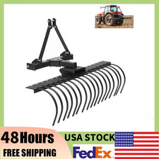 3 Point Landscape Rake-50"Pull Behind Tractor Rake for Category-0 Cat-1, Farm
