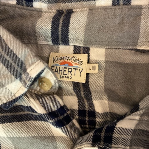 Faherty Brand Mens Legend Flannel Size Large Plaid Long Sleeve Shirt - Picture 2 of 8
