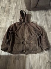 Carhartt Sandstone Jackson Hooded Coat Jacket Sherpa Lined C95 Carhartt Sandstone Jackson Hooded Coat Jacket Sherpa Lined C95