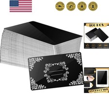 100 Pcs Metal Engraving Blanks Aluminum Sheet Laser Engraving Business Card M...
