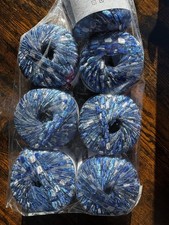 Berlini Ladder Ribbon Yarn Royal Blue 7 Balls 1.75 Oz Ea Made In Italy