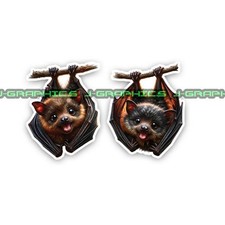 Hanging Bat Vinyl Decal Sticker 2 Pack B