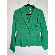 Preppy Cabi 5097 Bow Pocket Blazer Womens Small Green Tailored Stretch Cotton