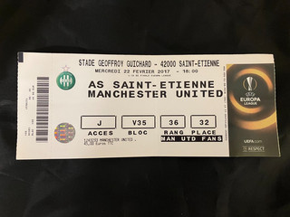 2016/17 St Etienne v Manchester United TICKET EXCELLENT COMPLETE
