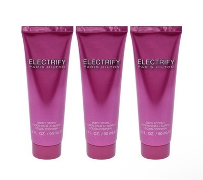 Paris Hilton Electrify Body Lotion Women 3oz (90ml) x 3 Bottles Brand New
