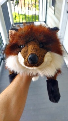 DITZ Designs RED FOX Hugs By The Hen House 32  Plush Laying Stuffed Animal EUC