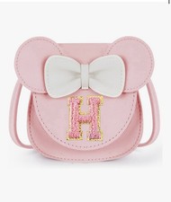 Toddler Purse Gifts for Girl Kids Little Initial Mouse Ears Bow Crossbody Bag H