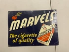Vintage Marvels Mild Cigarettes Embossed Tin Sign Rare Tobacco