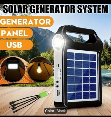 Portable Solar Panel Power Storage Generator System With USB Charger 5V Energy