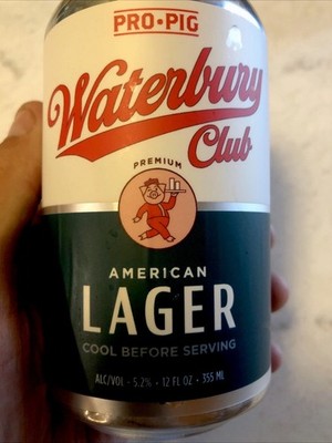 Beer can  Cute  Pro Pig Waterbury Club Vermont  Local empty opened bottom 12 Oz
