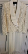 JS Collections Shimmery Formal Evening Embellish Jacket Skirt Suit Gown Sz 12