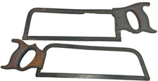 Set of 2 Vintage Wood-Handled Butcher Bone Saws Collectible Display Pieces