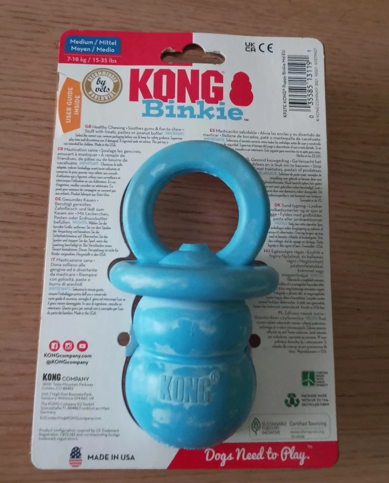 Giochino KONG per cani peso 7/16 kg . di gomma BLU - Immagine 2 di 2