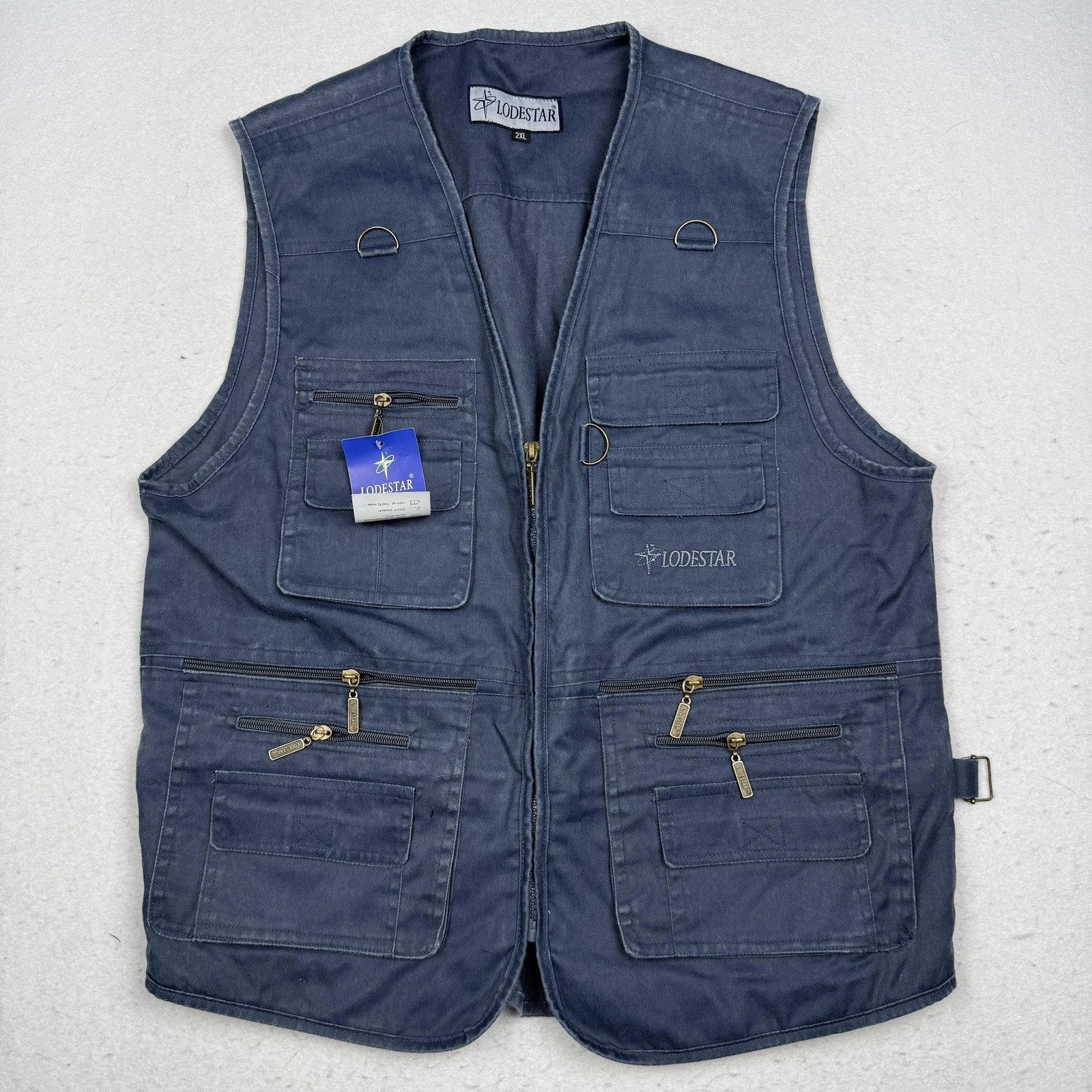 Lodestar Vest Mens 2XL Blue Canvas Utility Multi Pocket Full Zip Outdoor Fishing
Opens in a new wind