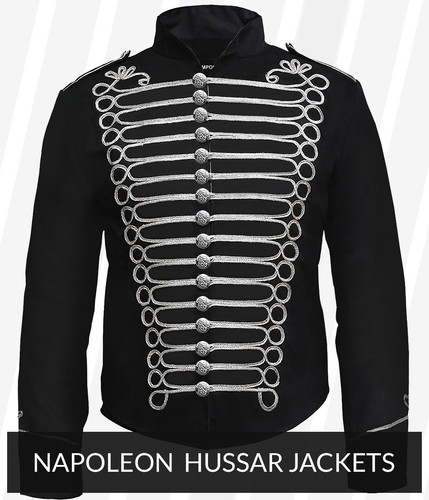 Hussar Jacket Mens Steampunk Napoleon Vest Military Tunic Drummer Parade Jackets - Picture 67 of 125