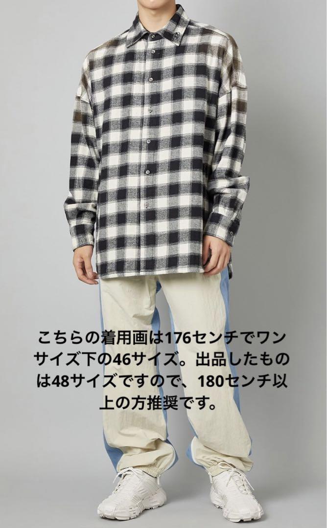 DIESEL S-LIMO-PKT Flannel Shirt Jacket XL White/Black 2023AW DIESEL S-LIMO-PKT Flannel Shirt Jacket XL White/Black 2023AW