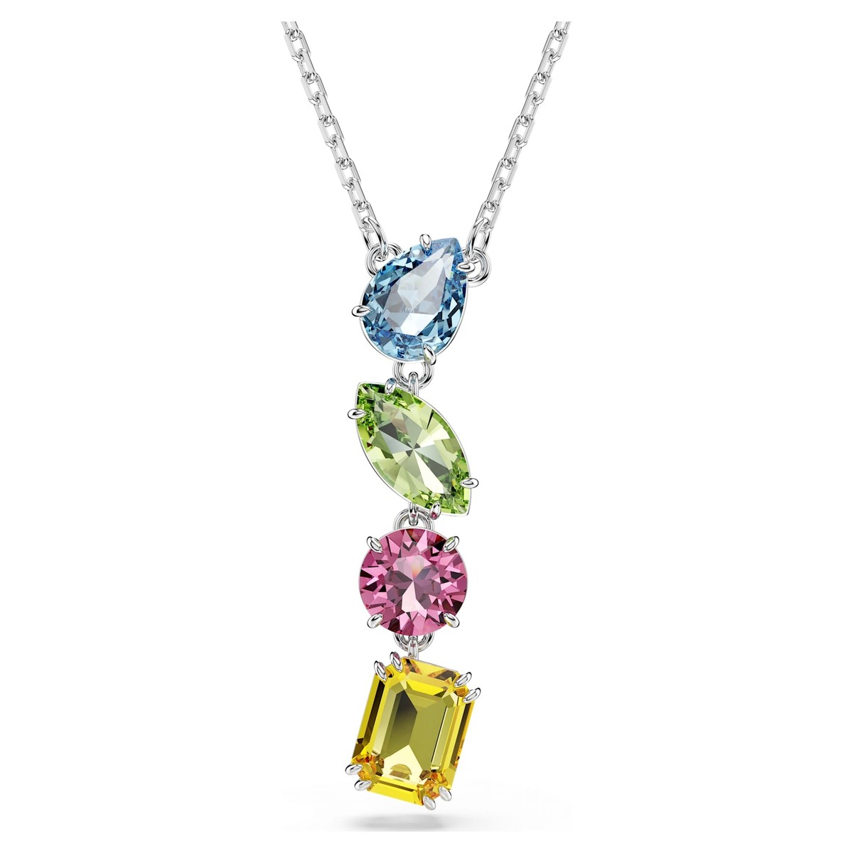 Swarovski Gema Y Pendant Necklace Mixed Cuts Multicolored