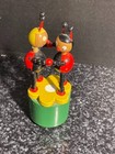 Wood Dancing Ladybugs Collapsing Push up Toy vintage old school Stocking stuffer