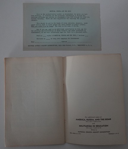 America Russia & The Bomb National Council Conscription Swomley Disarmament 1950 - Picture 7 of 9