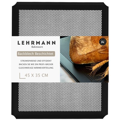 LEHRMANN Backblech 45 x 35 cm mit Antihaftbeschichtung Lochblech Pizzablech