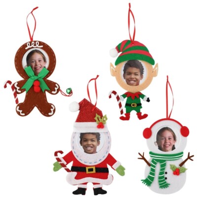 Set Christmas Tree Picture Frame Ornament| Gingerbread Picture Frame Ornament|
