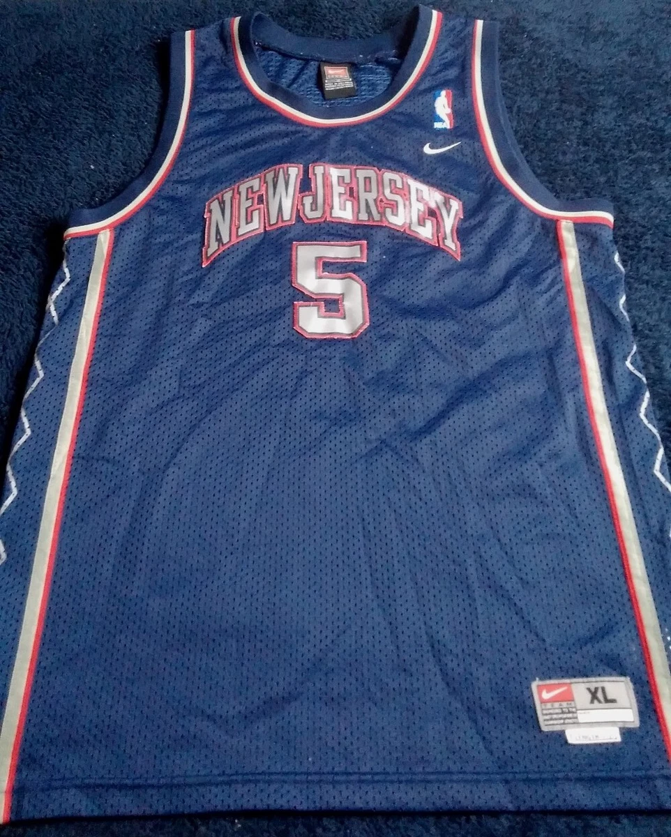Vintage NIKE New Jersey Nets Jason Kidd #5 Sewn Jersey Youth Size XL
